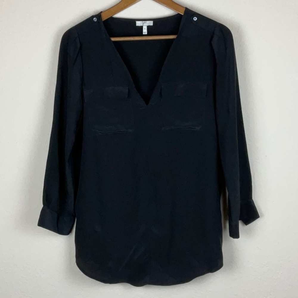 Joie Black 100% Silk Blouse